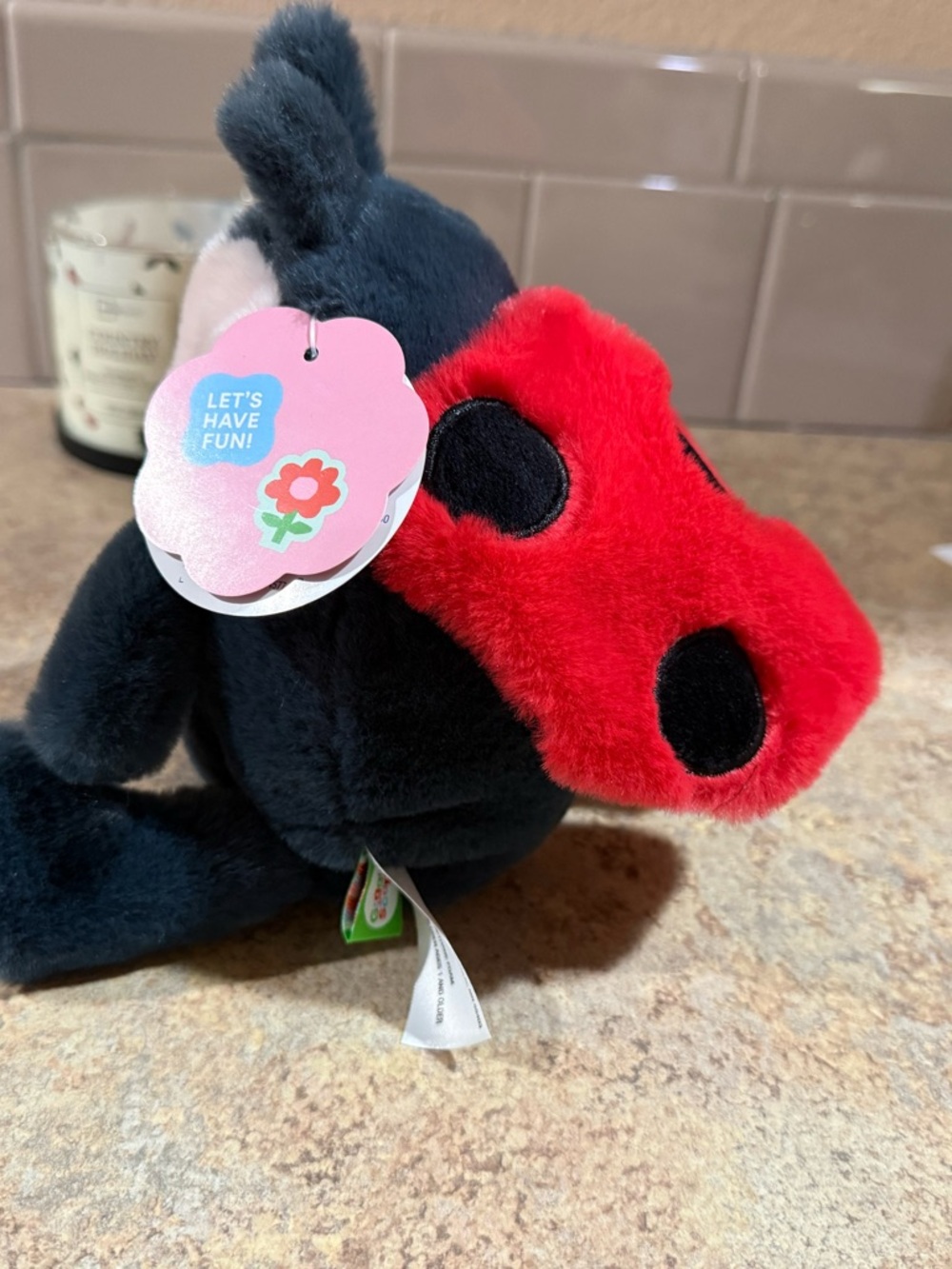Plush Ladybug Stuffed Animal - Navy Blue & Cream - Picture 2 of 6